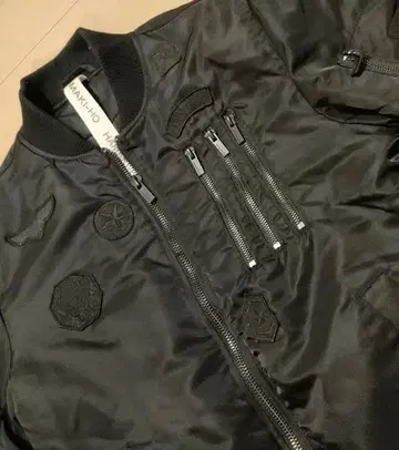 S 하마키호 충전솜 MA-1 와펜 밀리터리 블랙 자켓