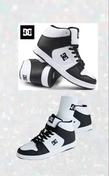 [ 새상품급 ] DC 블랙 화이트 하이컷 스니커즈
