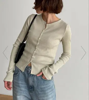 라이트 카키 긴팔 가디건 ONE 사이즈