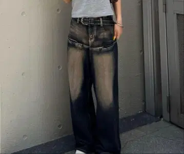 후즈후 갤러리 UNISEX 슬래시 포켓 블라스트 와이드 데님