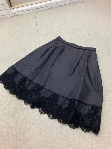 K11458) 폭시 리치 그레이 코튼 실크 스커트