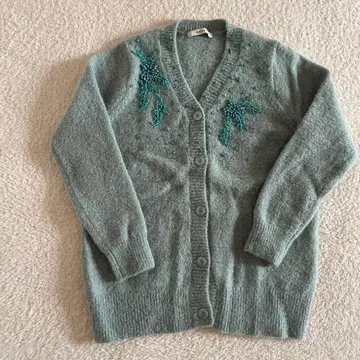 ANAYI 비즈 자수 부클 모헤어 가디건