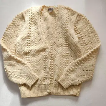 손뜨개질 긴팔 가디건 퐁퐁 입체 3D 니트 핸드 니트 울 100%