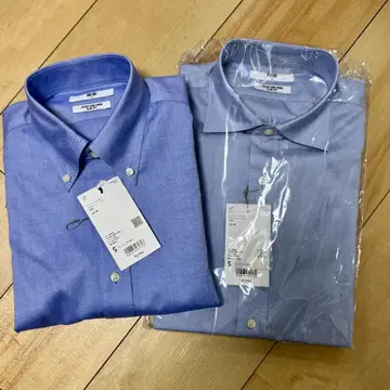 [ 미사용 ] 유니클로 슈퍼 논아이론 슬림핏 와이셔츠 S 2벌 세트