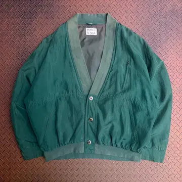 90s 실크 블루종 가디건 퓨어 실크 리브 절개