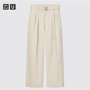 UNIQLO U 벨티드 턱 와이드 팬츠