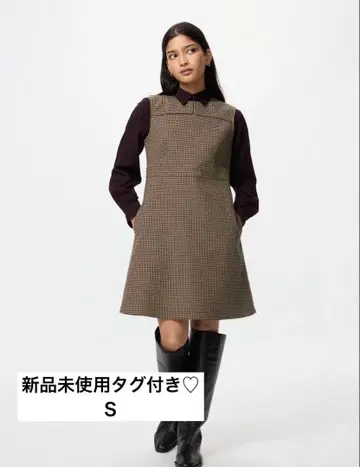 [택 포함 새상품] UNIQLO 더블 페이스 미니 원피스 미니 원피스