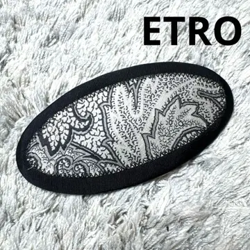 ETRO 에트로 헤어 액세서리 헤어 클립 머리핀 페이즐리 무늬 블랙