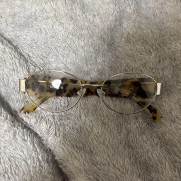 TIJN 레오파드 무늬 오벌 프레임 안경