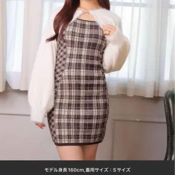 립서비스 페더 체크 앙상블 원피스