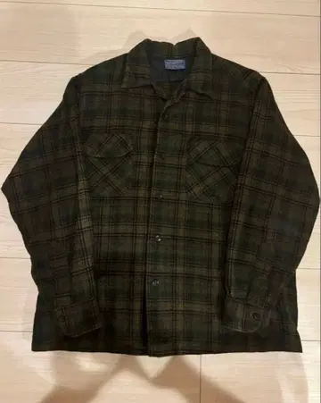 50s pendleton 펜들턴 옴브레 울 보드 셔츠 M