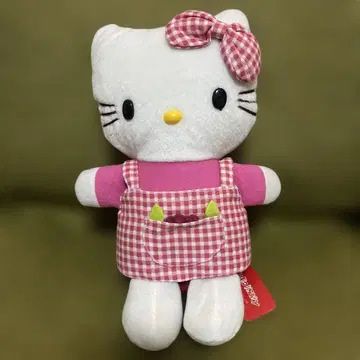 산리오 헬로키티 체크 에이프런 마린 워크 일본 한정판 레어