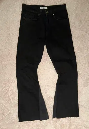 블랙 부츠컷 플레어 데님 리메이크 데님 drip