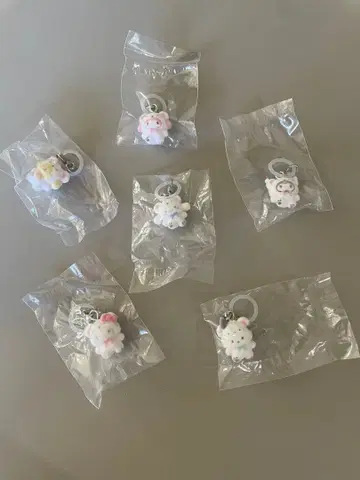 산리오 포근포근 스노우 전6종 컴플리트 메지루시 액세서리 가챠