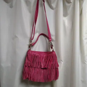 moussy 프린지 숄더백 핑크