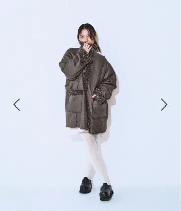 지나시스 jeanasis 리버서블 무스탕 퍼 블루종