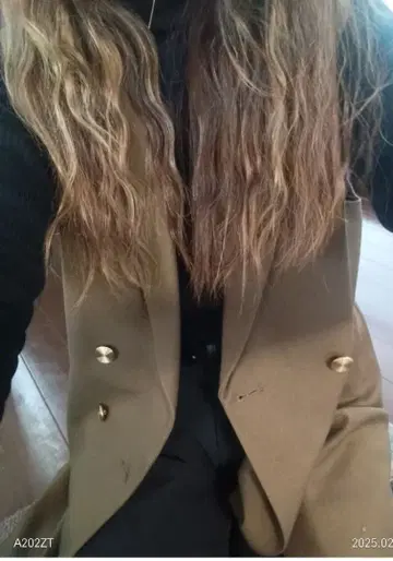 브라운 더블 브레스트 슬리브리스 자켓