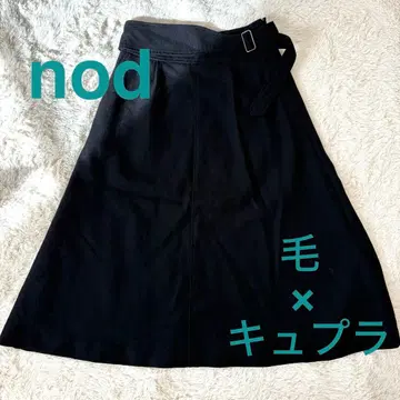 nod 노드 롱 스커트 플레어 스커트 모 큐프라 블랙