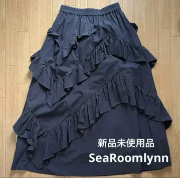 시루무린 Cotton Wash 비대칭 프릴 스커트 블랙