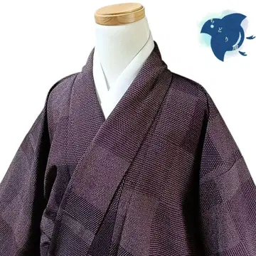 C23 치도리야 증지 기모노 시오자와 사카이 직물 보라색