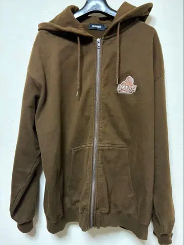 거의 미사용 XLARGE 브라운 풀 집업 후드티 L