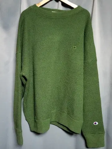 별주 Champion 그린 와플 스웨터 니트 사이즈 XL
