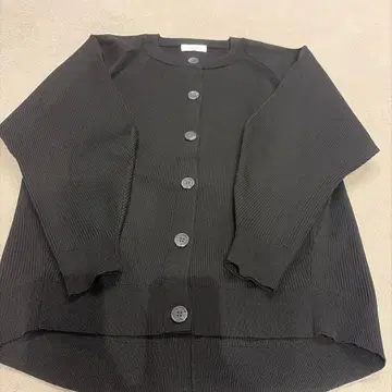 PAGEBOY 블랙 리브 편직 가디건