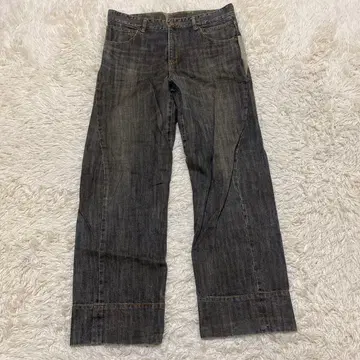 REVOLVER 데님 팬츠 와이드 스트레이트 그레이 청바지