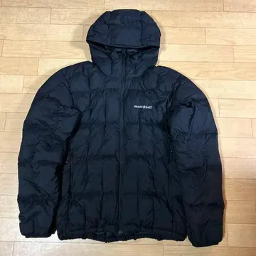 mont-bell 800 다운 자켓 블랙 후드 부착