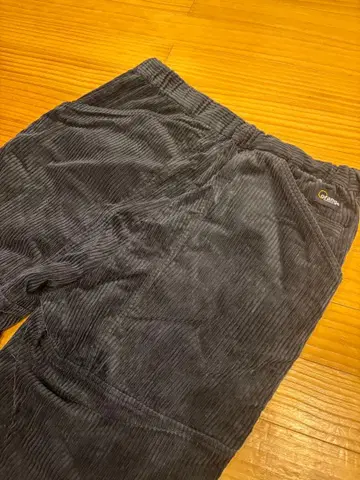 오렌지 아웃도어 코듀로이 블랙 와이드 팬츠