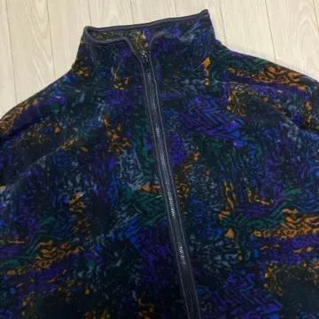 80s 90s REI 풀 집업 플리스 자켓 올 패턴 좋은 배색