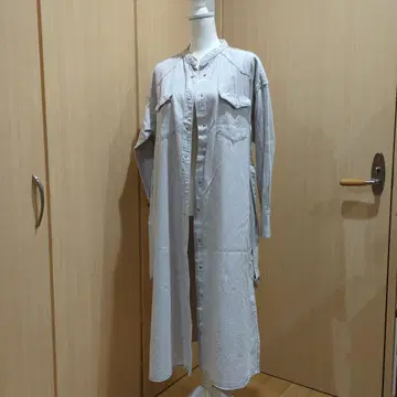 데님풍 롱 셔츠 원피스