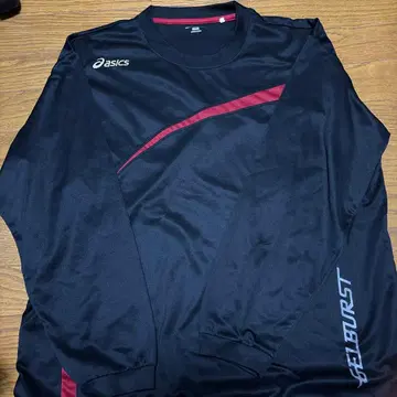 asics 긴팔 트레이닝복 블랙/빨간색