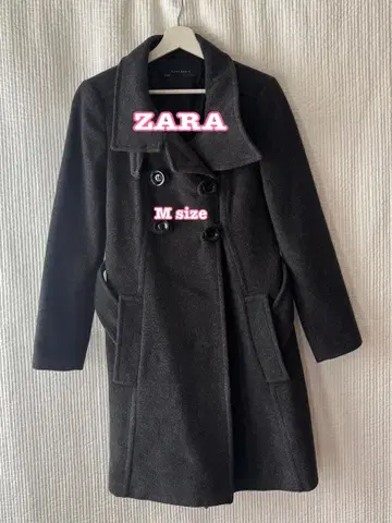 ZARA 다크 그레이 울 롱 코트 M 사이즈!