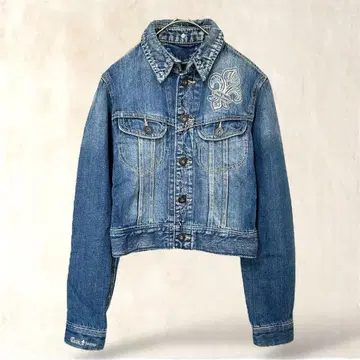 G 데님 자켓 [ M ] 블루 계열 캐주얼 숏 기장 자수 코튼