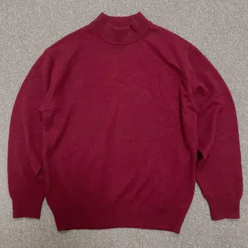 캐시미어 100% 모크넥 스웨터 M 보르도 남성용 일본제