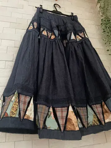 원더풀 월드 [카네코 이사오] 플레어 스커트 패치워크