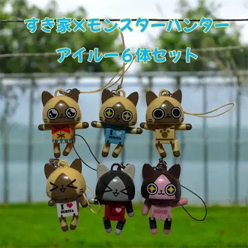 몬스터 헌터*아이루*6개 세트*스키야*스키스키 세트*스트랩