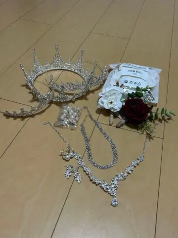 웨딩 티아라와 액세서리 세트