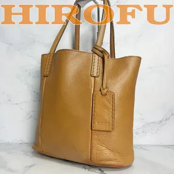 B770 [천연 가죽] HIROFU 주름 가죽 카멜 가죽 토트백 브라운