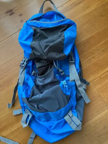 파란 나일론 백팩