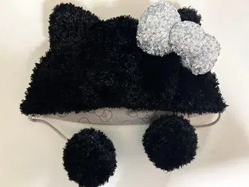 키티 귀 달린 블랙 모자