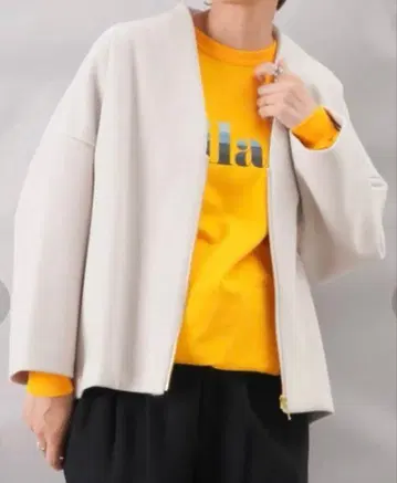 레이디 루카 노카라 코트 오픈 프론트 자켓 아이보리 LUKA