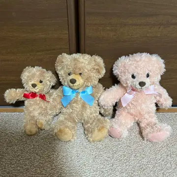 봉제 인형 3체 세트 리본 포함
