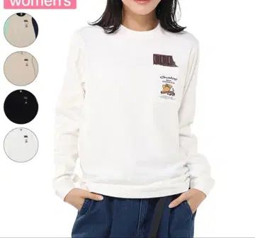 CHUMS 핫 초콜릿 포켓 브러쉬드 롱 슬리브 티셔츠