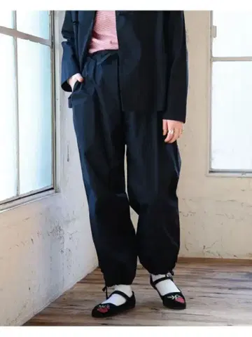 BEAMS BOY / 차이나 드로 코드 이지 팬츠