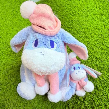 이요르 봉제 인형 &키체인 핑크 블루 Winter Shiny