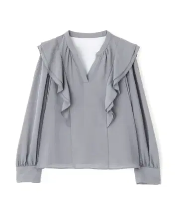 [새상품] 프로포션 바디 드레싱 가을 프릴 블라우스 블루