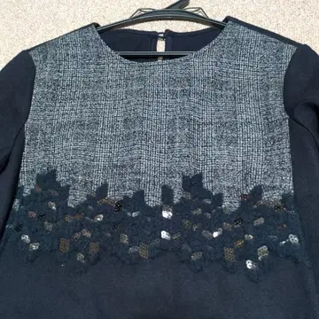 네이비 긴팔 무릎 기장 튜닉