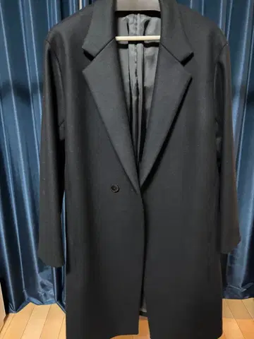 PUBLIC TOKYO 더블 버튼 체스터 코트 블랙